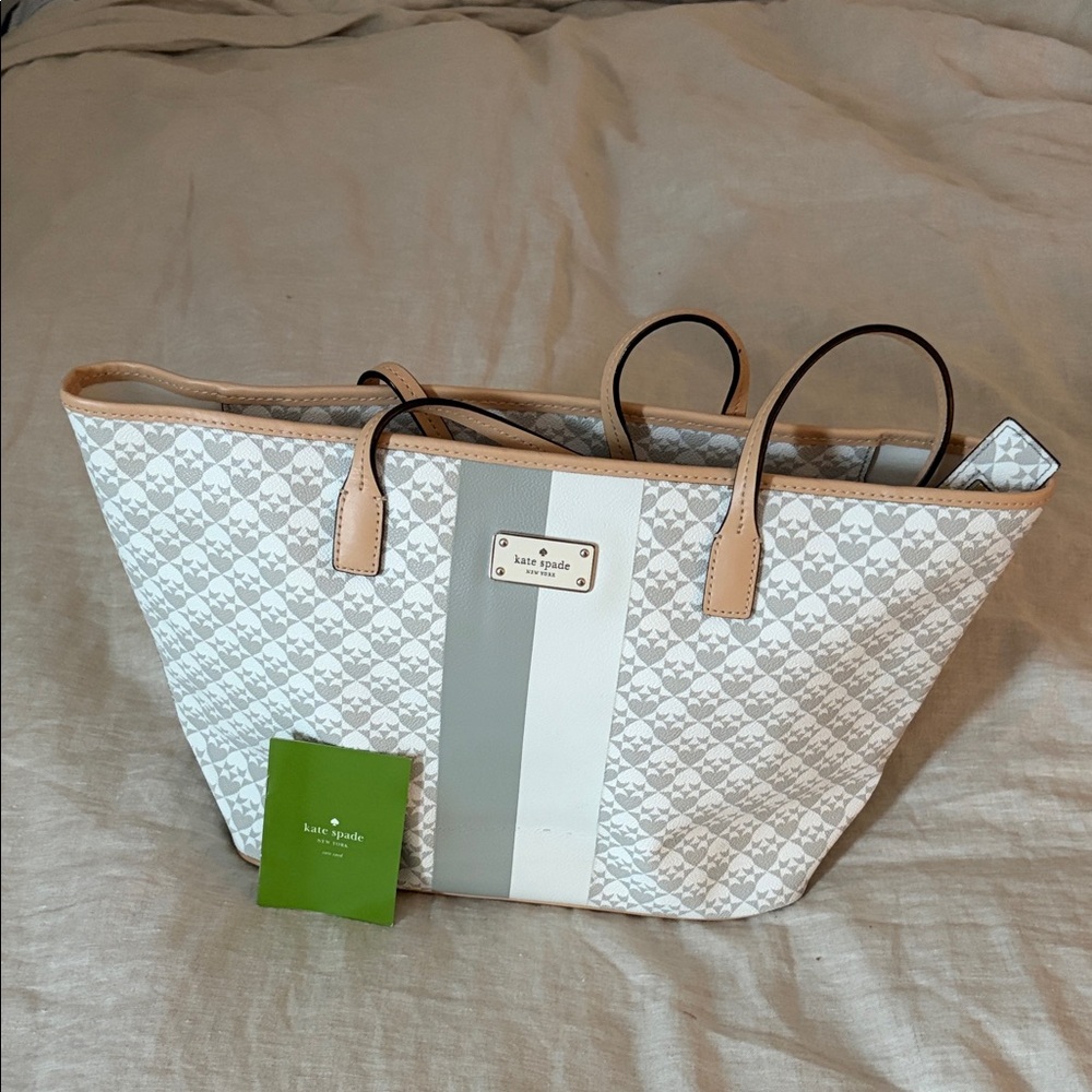 Kate Spade Quilted White and Gray Tote